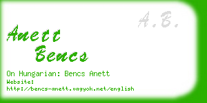 anett bencs business card